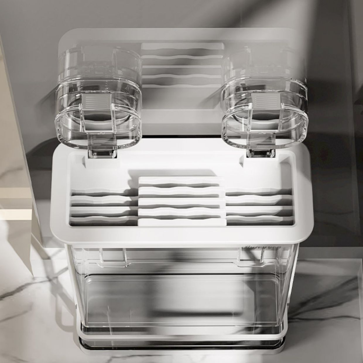 All-in-One Mes- en Bestekhouder: Zuignap met Multislot Ontwerp