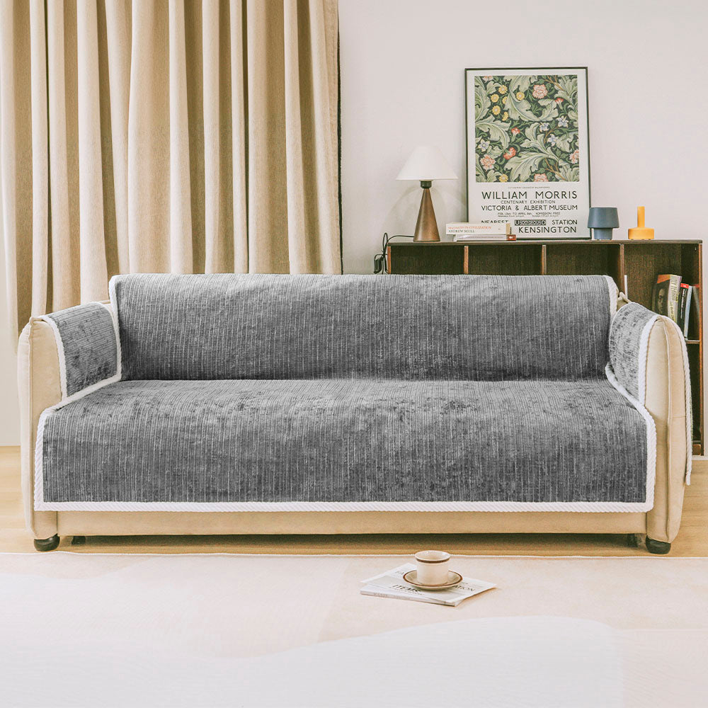 All-Seizoenen Antislip Gestreepte Huisdier Tapijt Meubelbeschermer met Armleuning Bankhoes - Blijf Stil