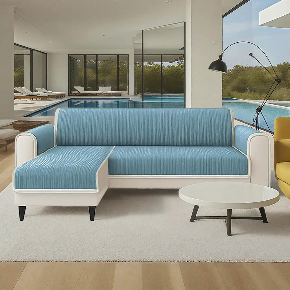 All-Seizoenen Antislip Gestreepte Huisdier Tapijt Meubelbeschermer met Armleuning Bankhoes - Blijf Stil