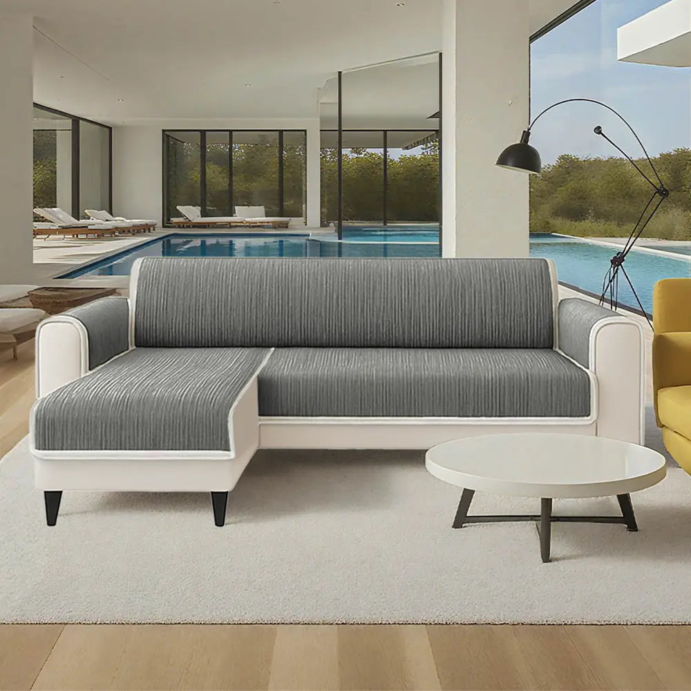 All-Seizoenen Antislip Gestreepte Huisdier Tapijt Meubelbeschermer met Armleuning Bankhoes - Blijf Stil