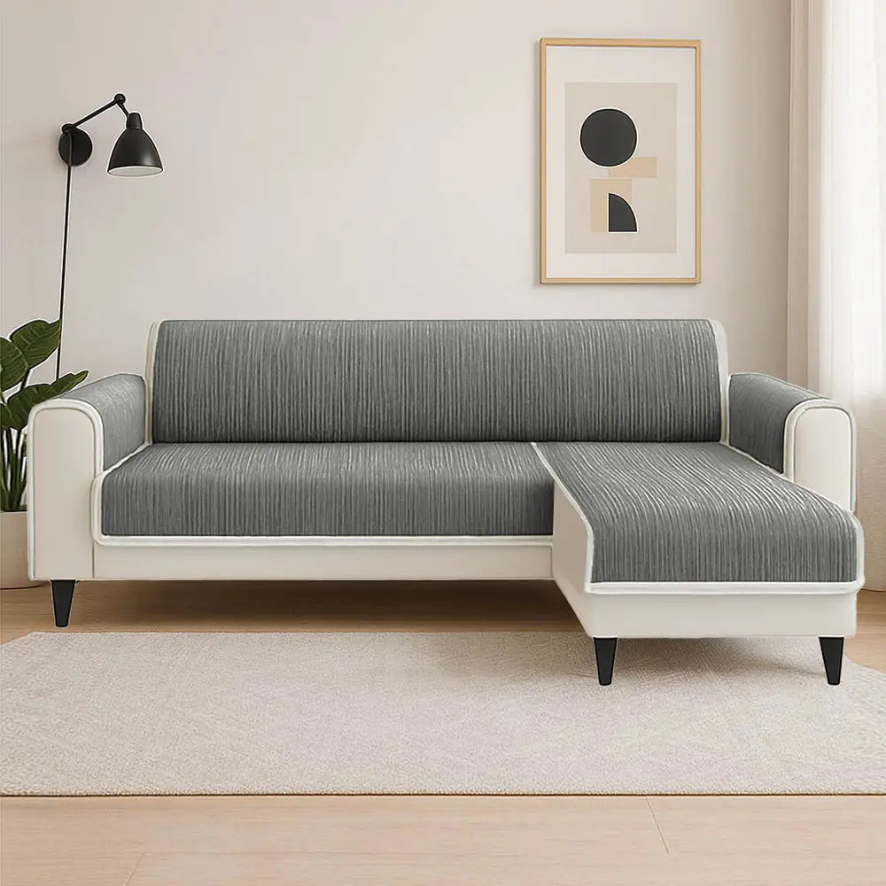 All-Seizoenen Antislip Gestreepte Huisdier Tapijt Meubelbeschermer met Armleuning Bankhoes - Blijf Stil
