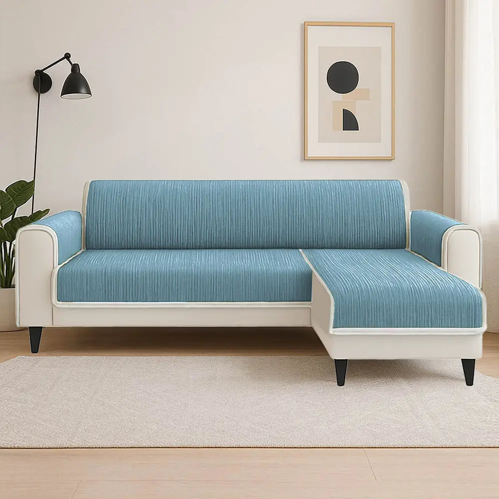 All-Seizoenen Antislip Gestreepte Huisdier Tapijt Meubelbeschermer met Armleuning Bankhoes - Blijf Stil