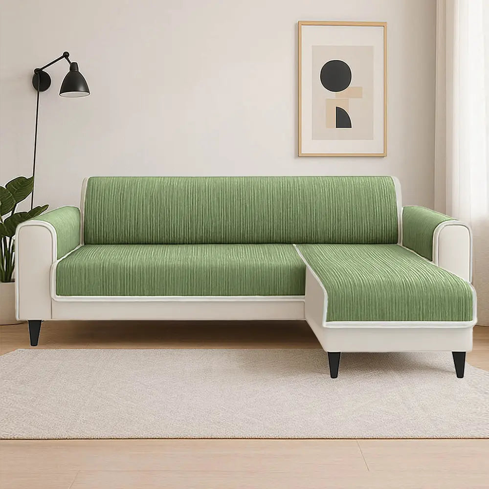 All-Seizoenen Antislip Gestreepte Huisdier Tapijt Meubelbeschermer met Armleuning Bankhoes - Blijf Stil