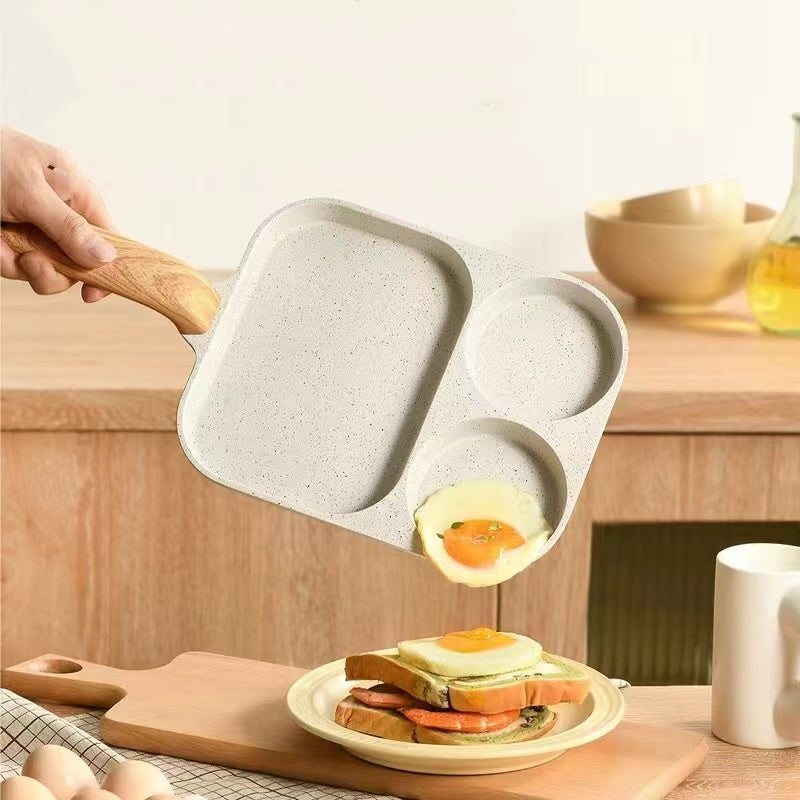 Marmeren Antiaanbakpan: Universele Mini Ei Bakpan voor Eieren, Burgers op Inductiekookplaten