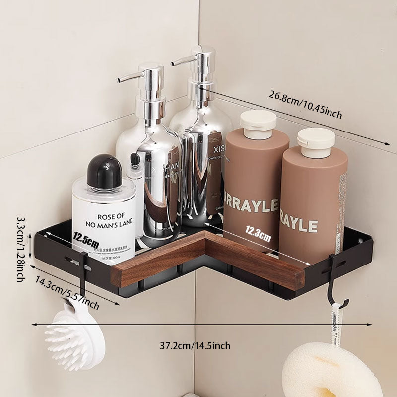 Geen-Boorgaten Walnoot Wandopslagrek – Snelle Afvoer & Sterke Draagkracht