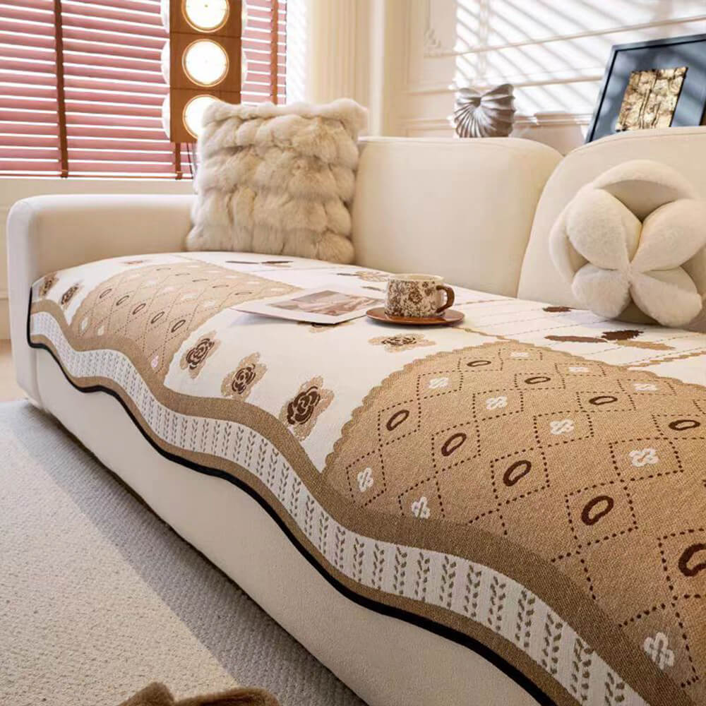 Chenille Krabbestendig Stof Pastorale Stijl Ongelijkvormige Antislip Bankhoes
