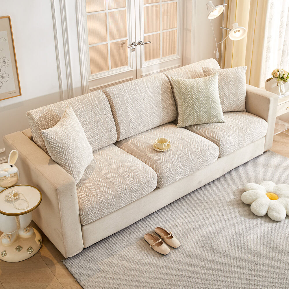 Haringbone Chenille Antislip Magische Bankhoes