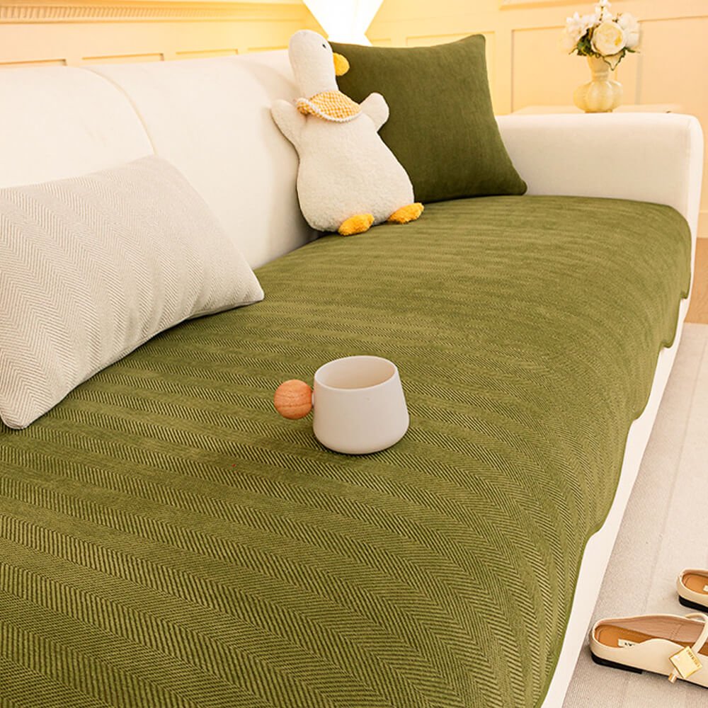 Minimalistische Herringbone Chenille Antislip Golvende Rand Bankhoes