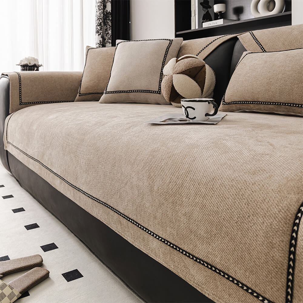 Eenvoudige Moderne Jacquard Hoogwaardig Antislip Chenille Bankhoes