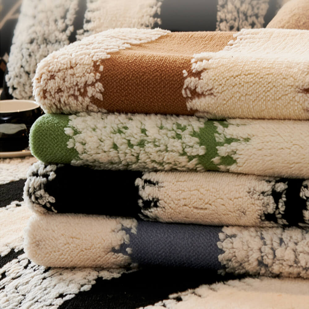 Gestreepte Pluche Chenille Verstevigde Kussenbeschermer Antislip Bankhoes