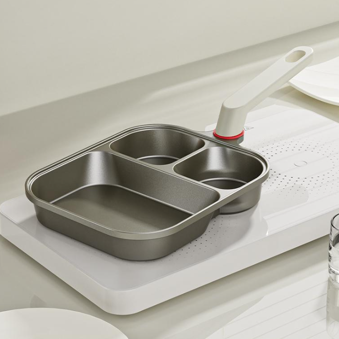 3-in-1 Antiaanbak Koekenpan: Ideaal voor Eieren, Spek en Burgers