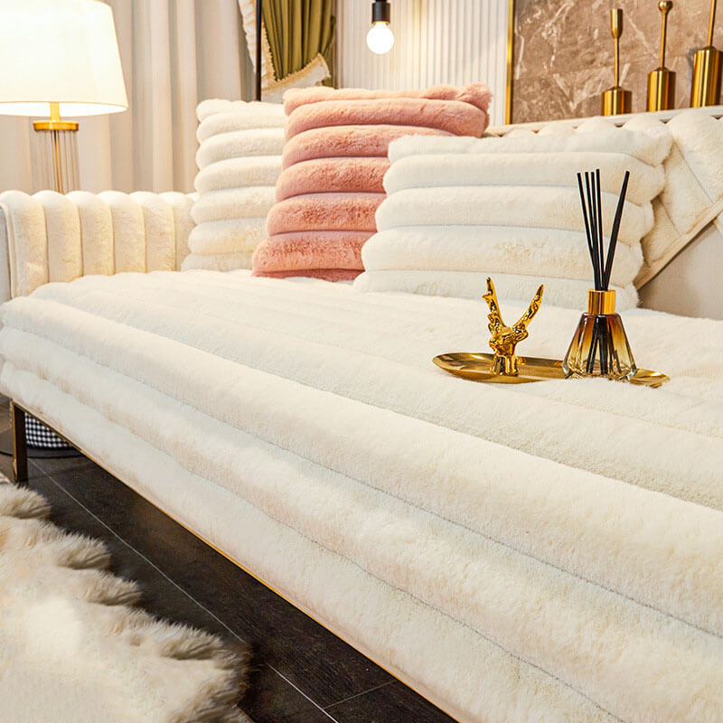 Gestreepte Verstevigde Pluche Anti-slip Bankhoes