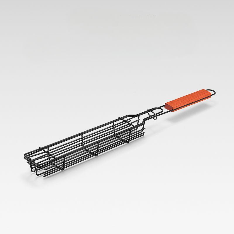 Houten Handvat Buiten BBQ Mand: Spiesvrij Grillen