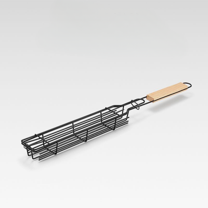 Houten Handvat Buiten BBQ Mand: Spiesvrij Grillen