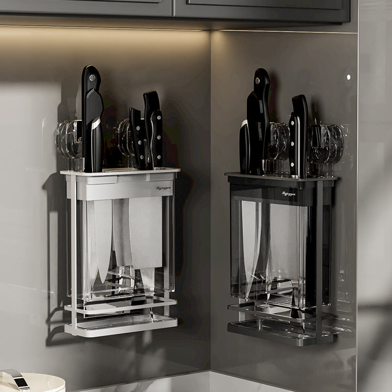 All-in-One Mes- en Bestekhouder: Zuignap met Multislot Ontwerp