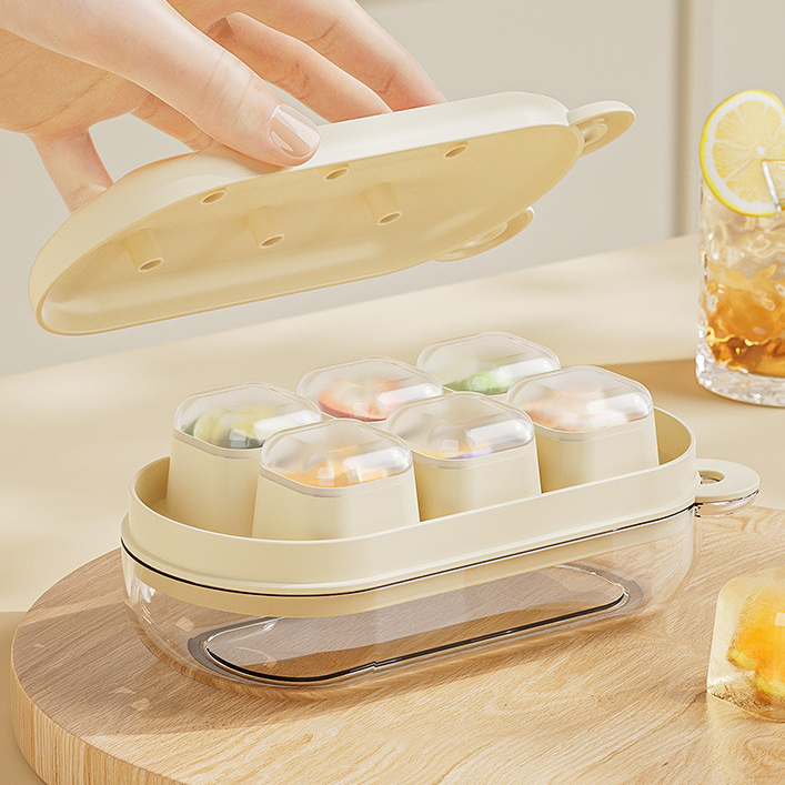 Snelle Ontgrendel Mini Beer IJsblokjesvorm: Silicone, 6 Slots, Vriezer-Vriendelijk