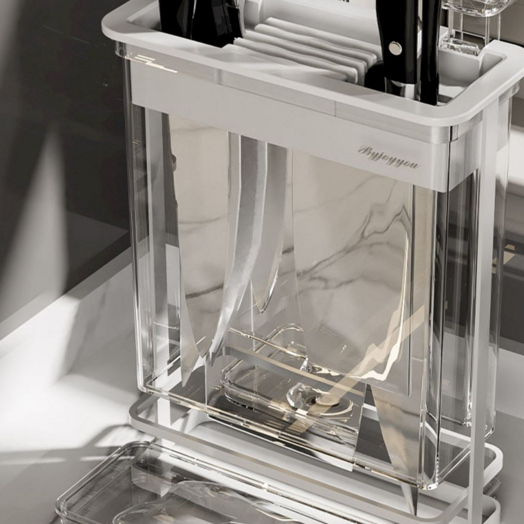 All-in-One Mes- en Bestekhouder: Zuignap met Multislot Ontwerp