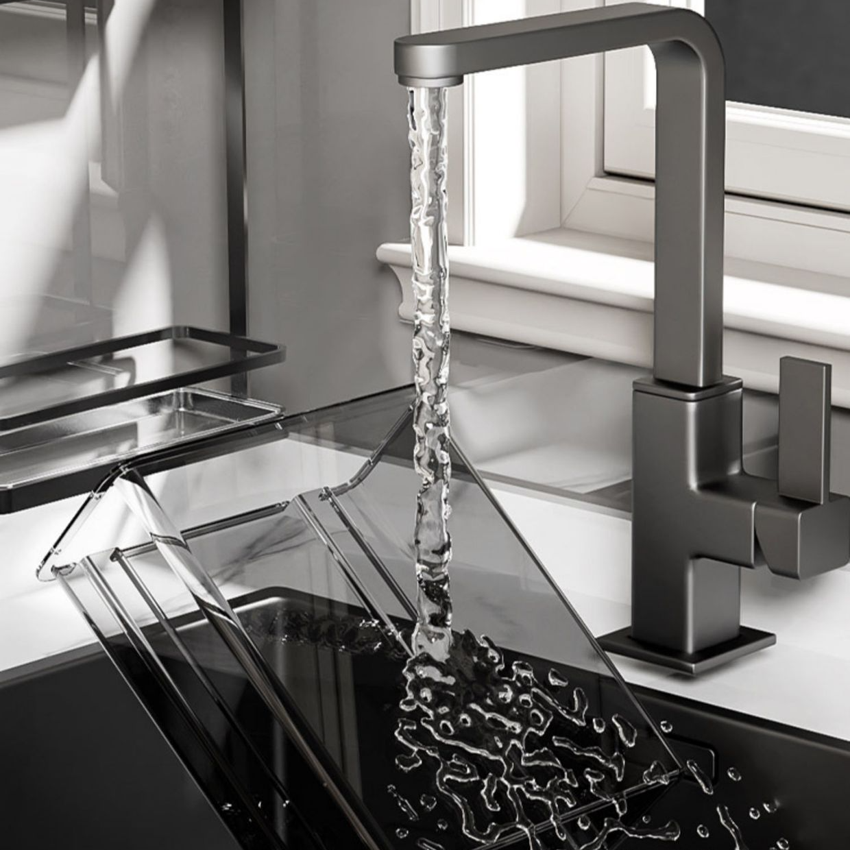 All-in-One Mes- en Bestekhouder: Zuignap met Multislot Ontwerp