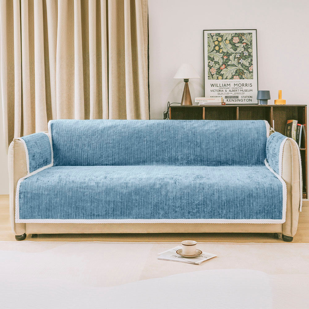 All-Seizoenen Antislip Gestreepte Huisdier Tapijt Meubelbeschermer met Armleuning Bankhoes - Blijf Stil