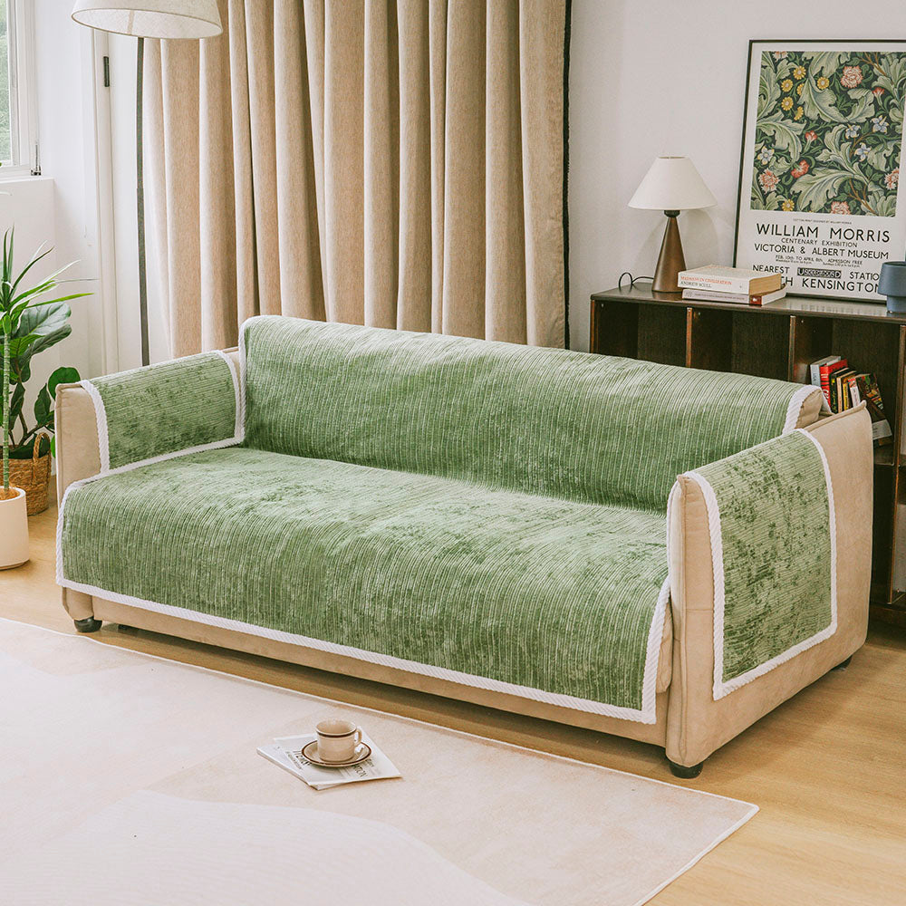 All-Seizoenen Antislip Gestreepte Huisdier Tapijt Meubelbeschermer met Armleuning Bankhoes - Blijf Stil