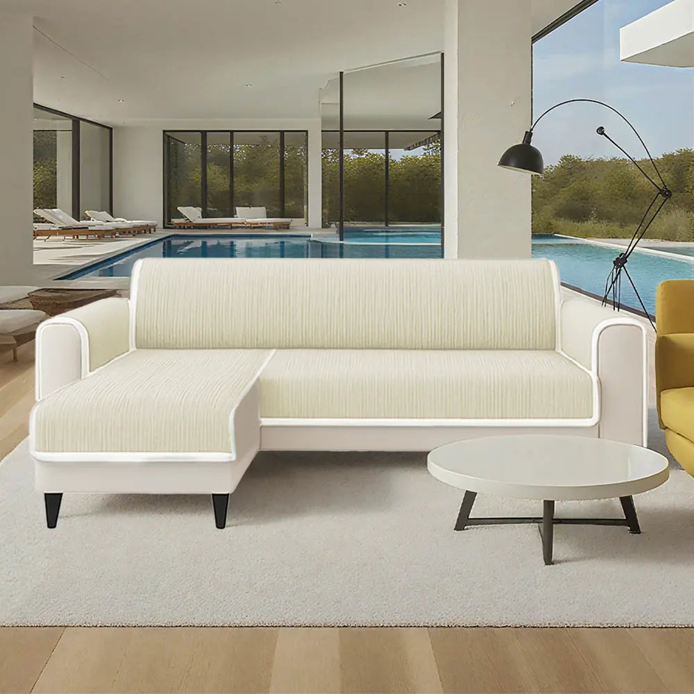 All-Seizoenen Antislip Gestreepte Huisdier Tapijt Meubelbeschermer met Armleuning Bankhoes - Blijf Stil