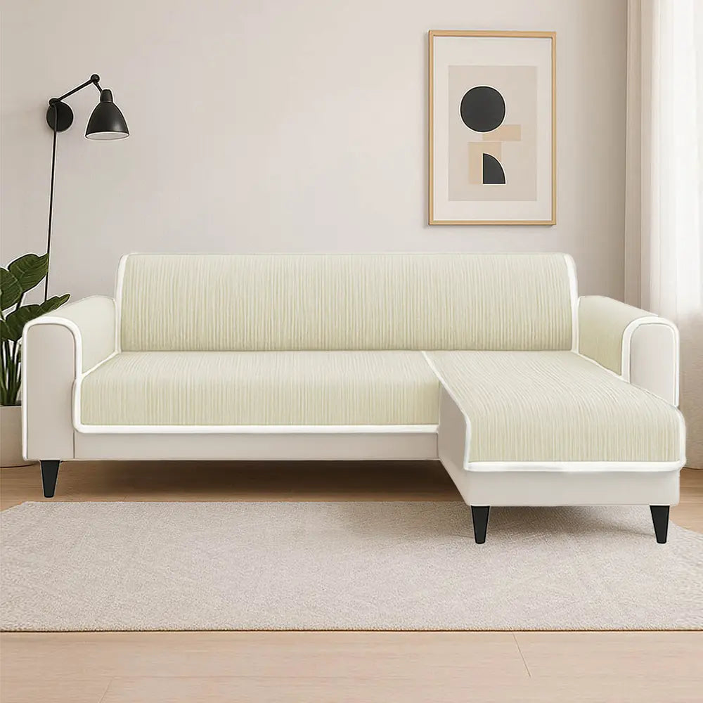 All-Seizoenen Antislip Gestreepte Huisdier Tapijt Meubelbeschermer met Armleuning Bankhoes - Blijf Stil