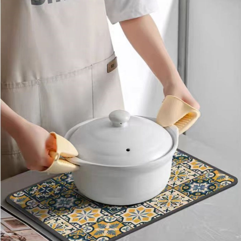 Super Grote Retro Sneldrogende Waterafvoermat voor Keuken Bar Aanrechtbladen