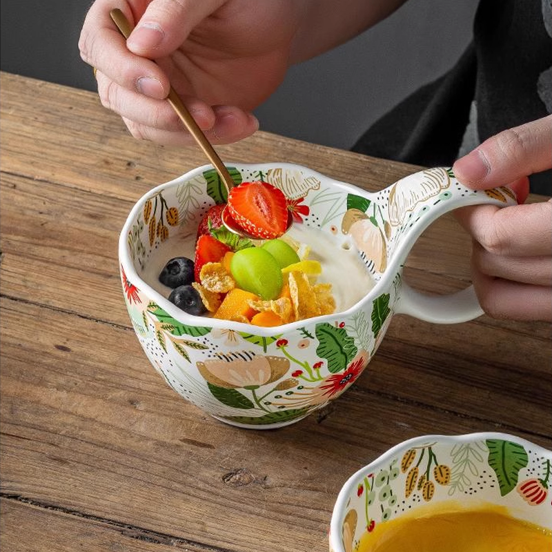 Keramische Gebogen Handvat Mok - Grote Capaciteit