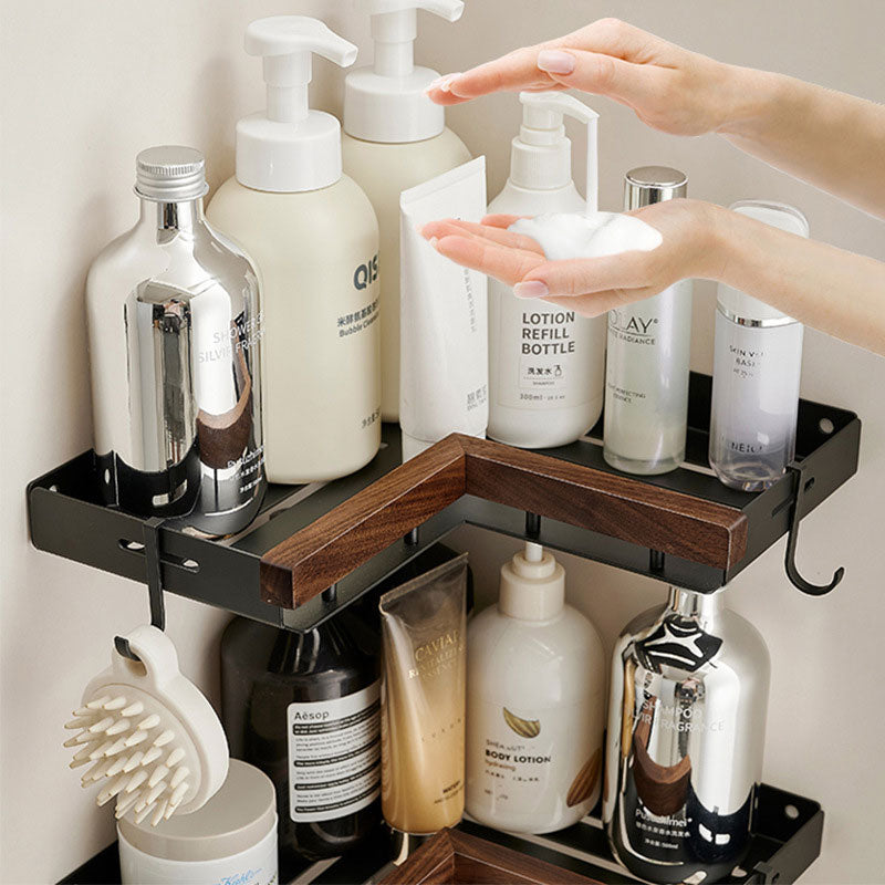 Geen-Boorgaten Walnoot Wandopslagrek – Snelle Afvoer & Sterke Draagkracht