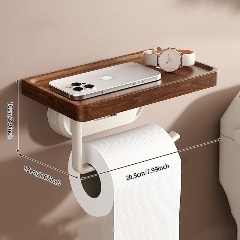Walnoten IJzeren Zuigpapierrolhouder – Sterk Dragend & Waterdicht Ontwerp