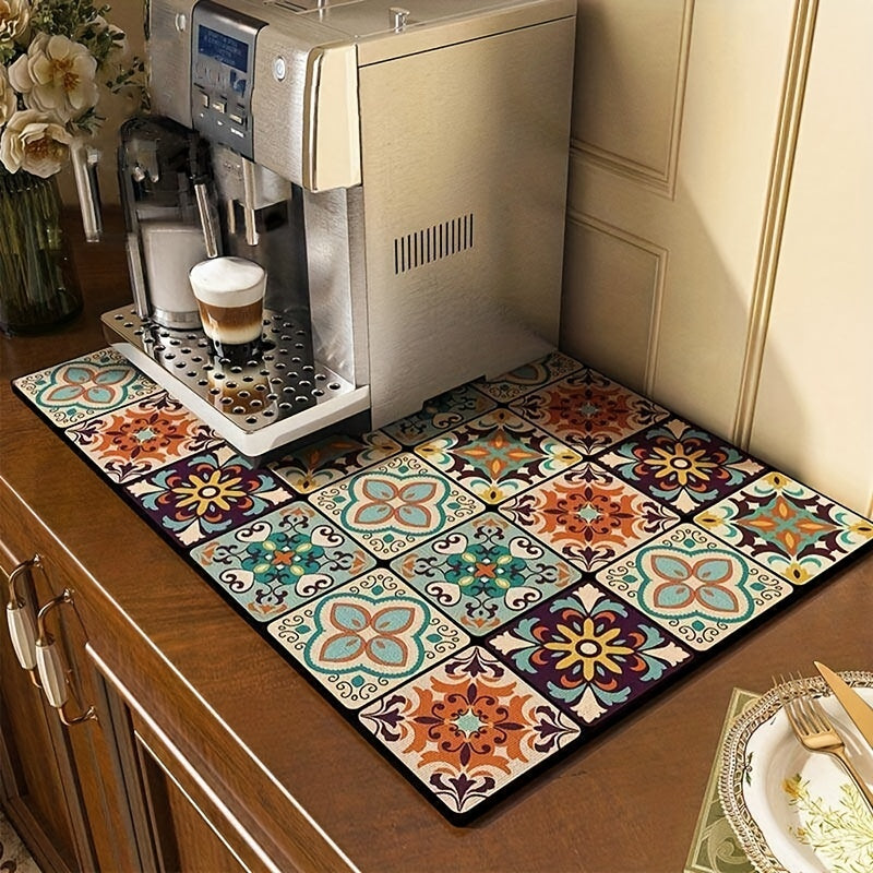 Super Grote Retro Sneldrogende Waterafvoermat voor Keuken Bar Aanrechtbladen
