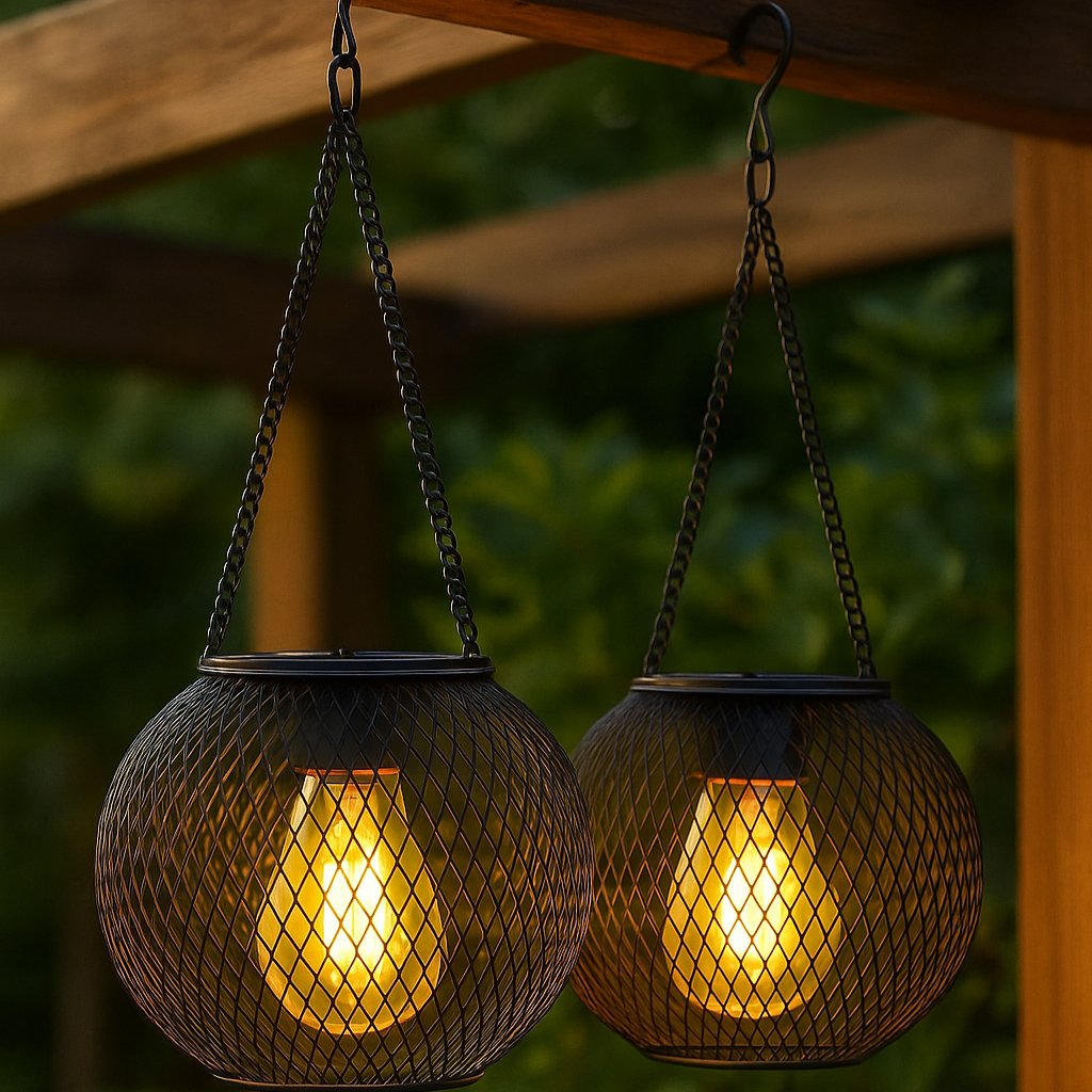 Buiten Metalen Gaas Lantaarns – Hangende Decoratieve Tuinverlichting