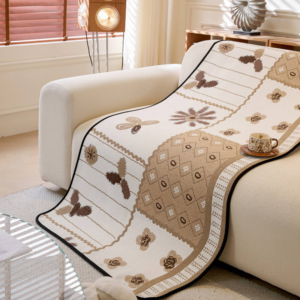 Chenille Krabbestendig Stof Pastorale Stijl Ongelijkvormige Antislip Bankhoes