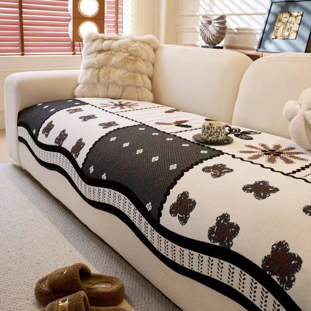 Chenille Krabbestendig Stof Pastorale Stijl Ongelijkvormige Antislip Bankhoes