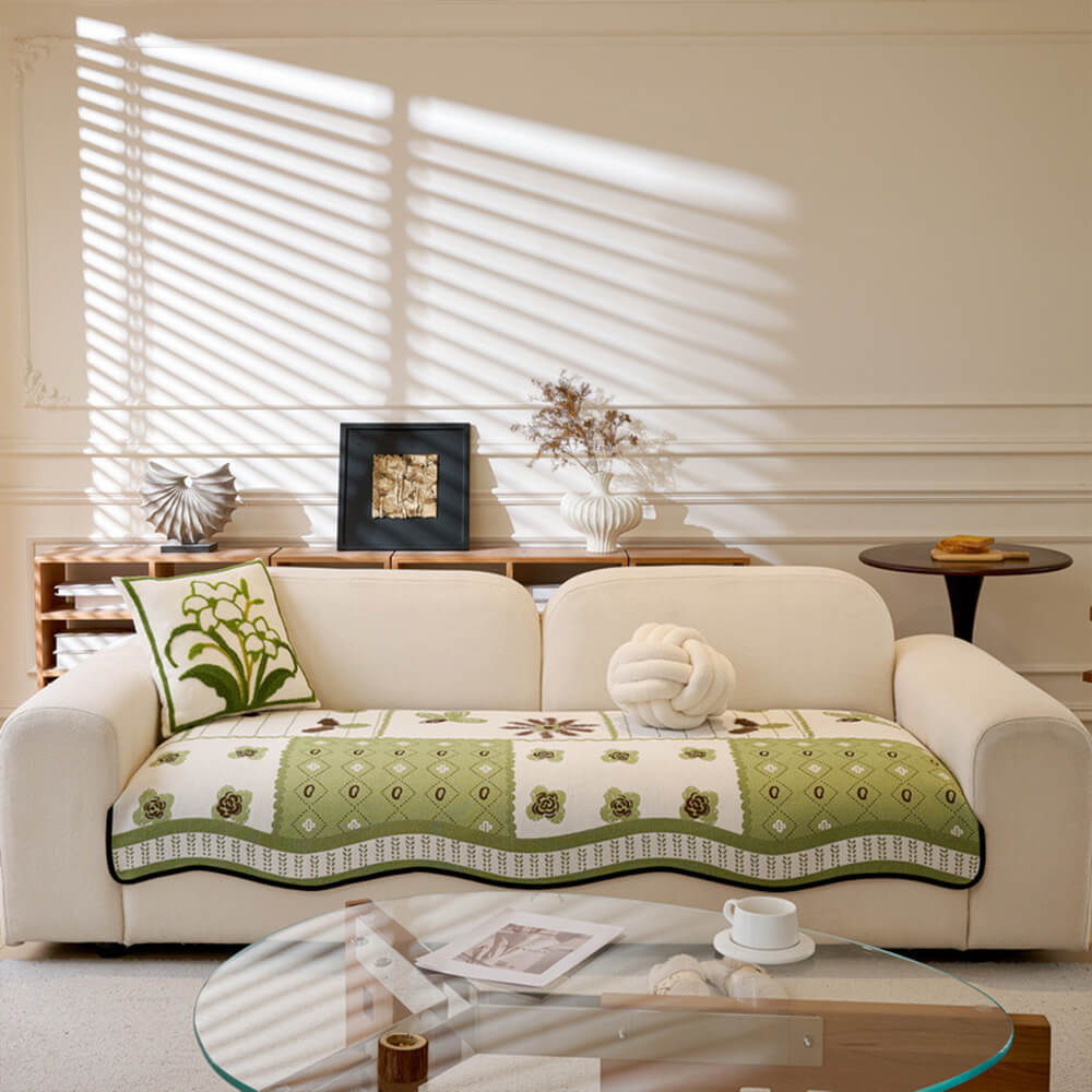 Chenille Krabbestendig Stof Pastorale Stijl Ongelijkvormige Antislip Bankhoes