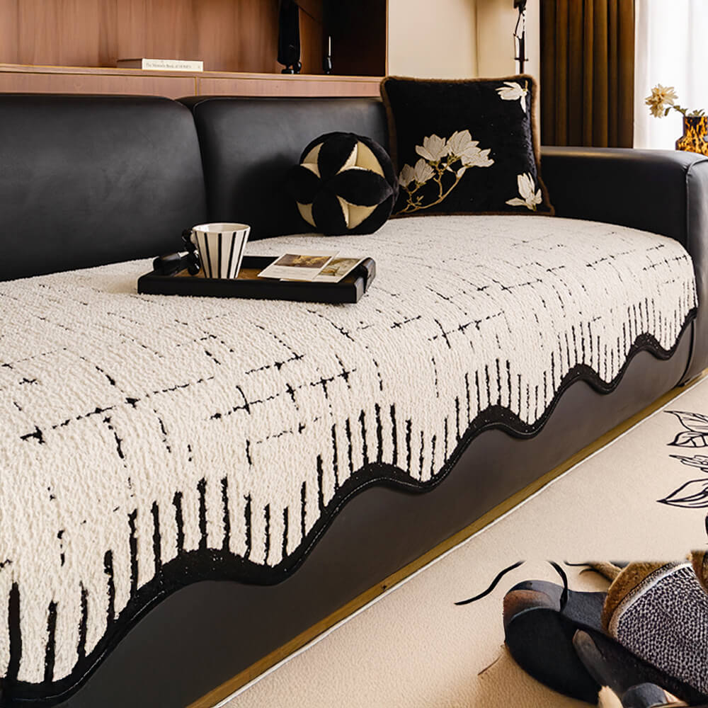 Zachte Verstevigde Pluche Bankhoes met Onregelmatige Golfranden