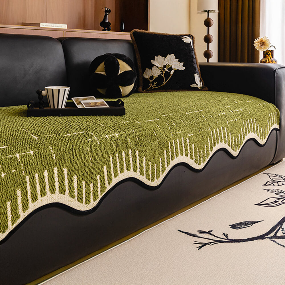 Zachte Verstevigde Pluche Bankhoes met Onregelmatige Golfranden