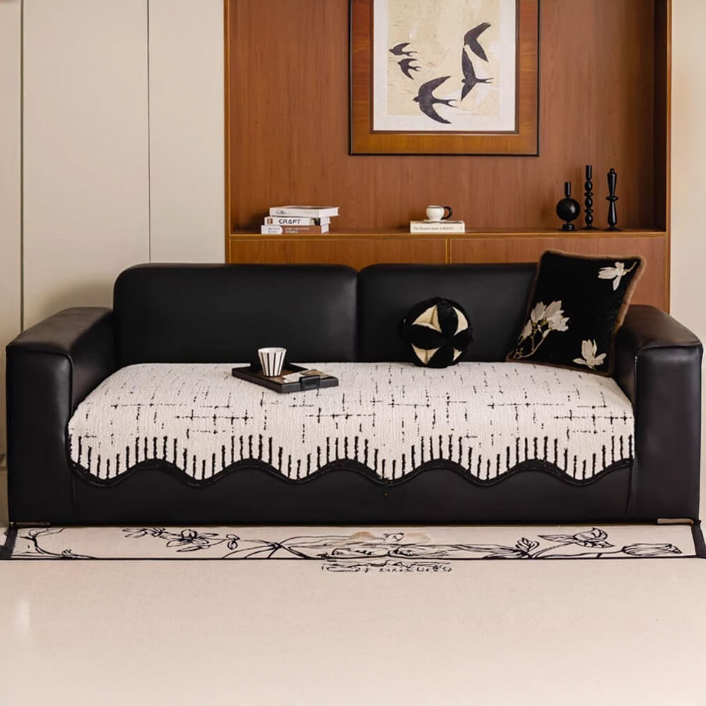 Zachte Verstevigde Pluche Bankhoes met Onregelmatige Golfranden