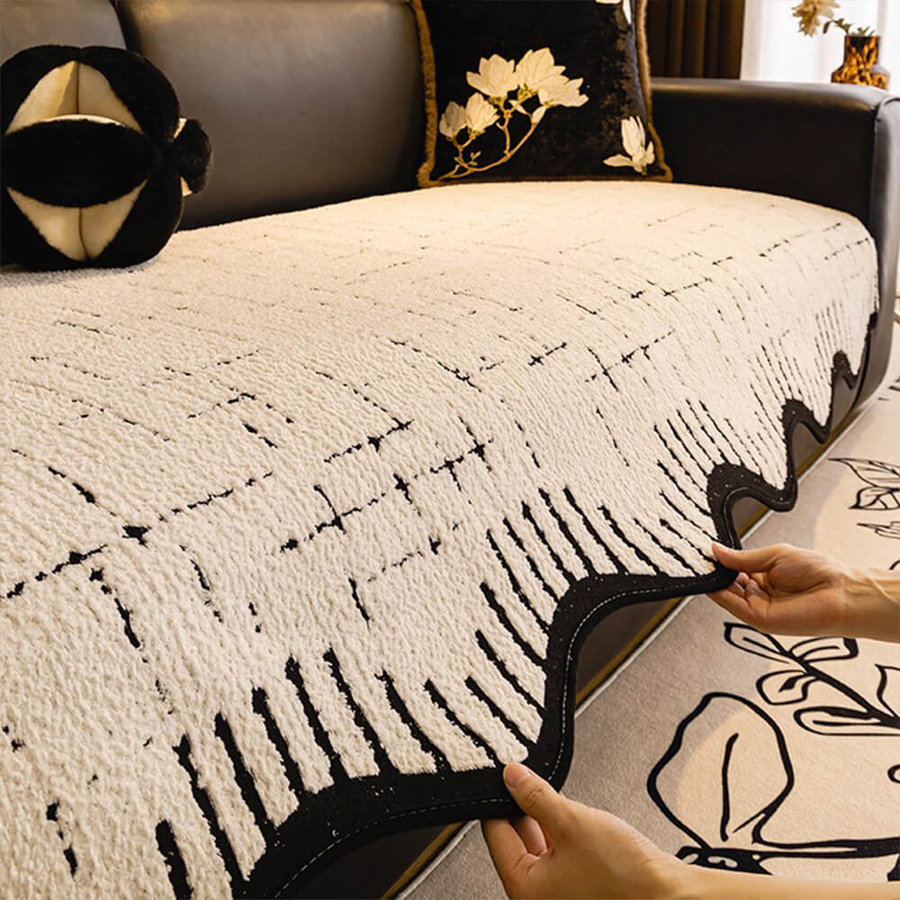 Zachte Verstevigde Pluche Bankhoes met Onregelmatige Golfranden