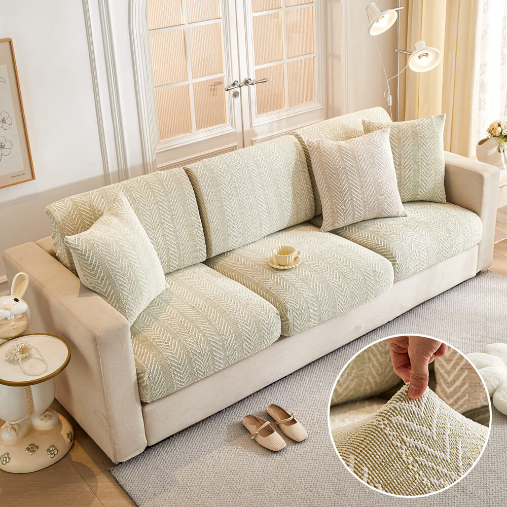 Haringbone Chenille Antislip Magische Bankhoes