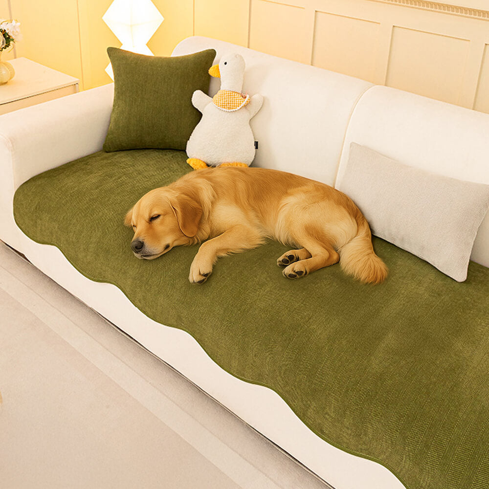 Minimalistische Herringbone Chenille Antislip Golvende Rand Bankhoes