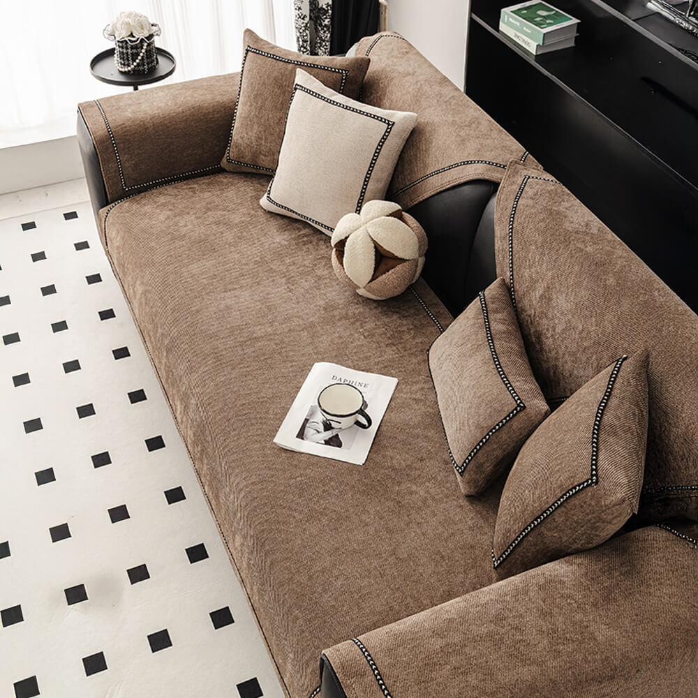 Eenvoudige Moderne Jacquard Hoogwaardig Antislip Chenille Bankhoes