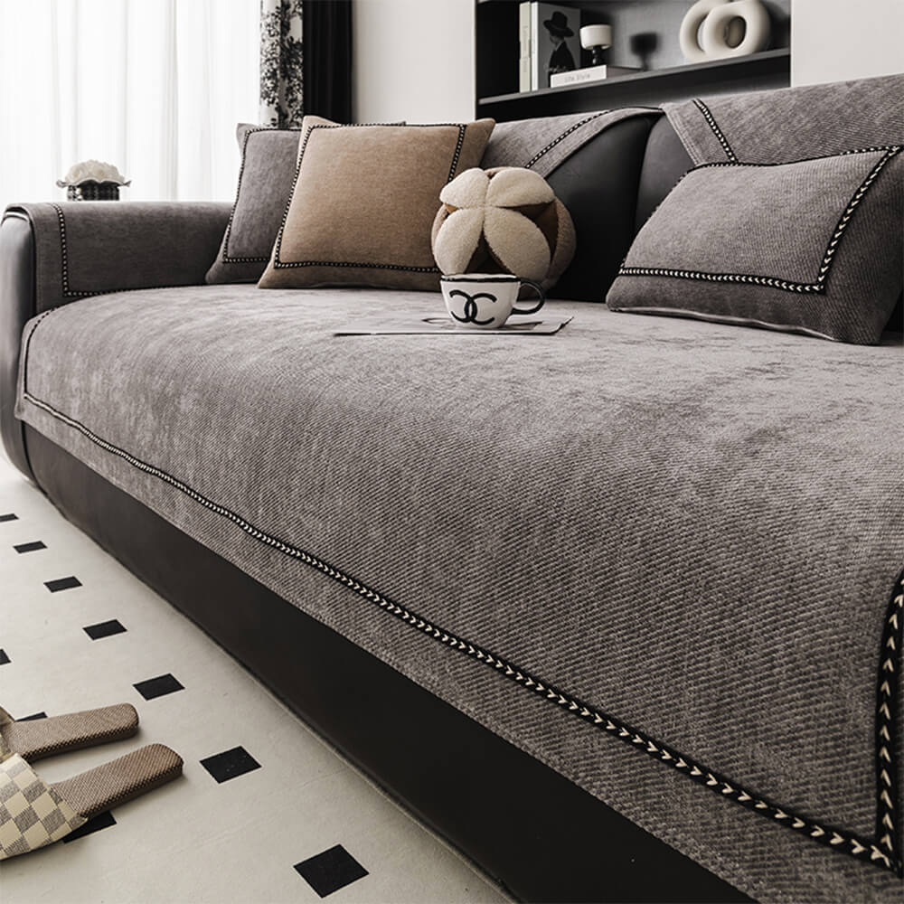 Eenvoudige Moderne Jacquard Hoogwaardig Antislip Chenille Bankhoes