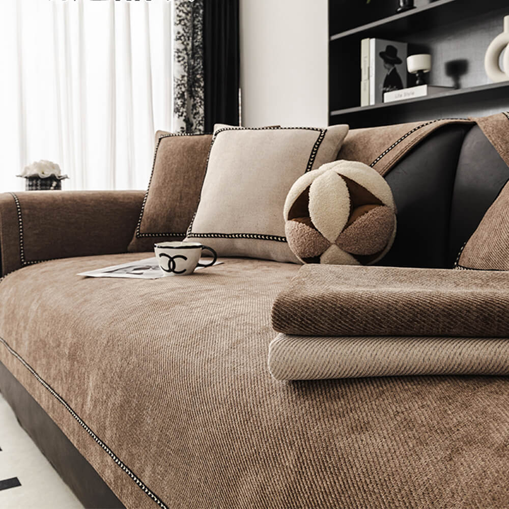 Eenvoudige Moderne Jacquard Hoogwaardig Antislip Chenille Bankhoes