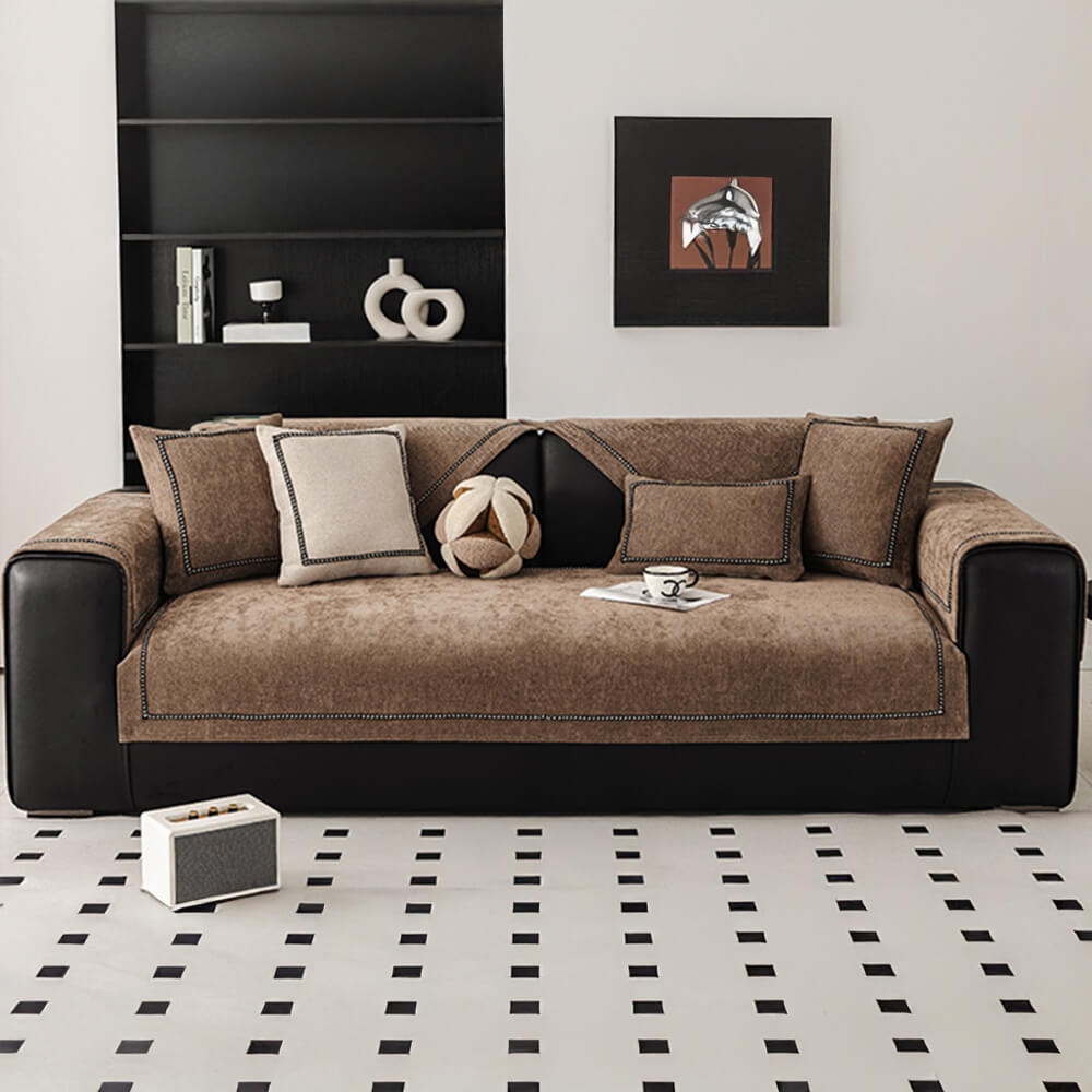 Eenvoudige Moderne Jacquard Hoogwaardig Antislip Chenille Bankhoes