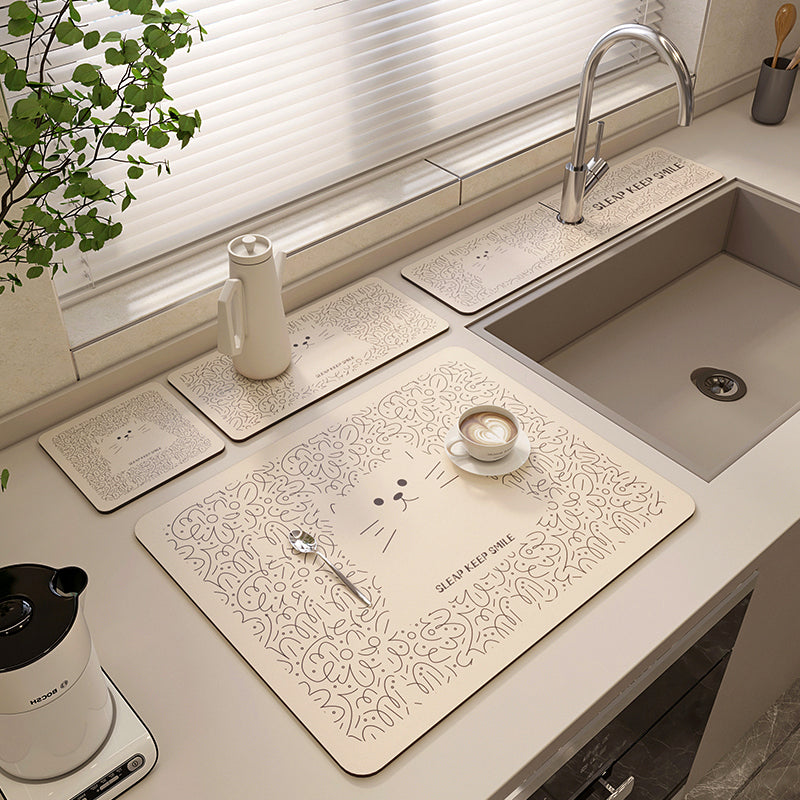 Veelzijdige Antislip Afvoer Mat voor Keuken, Badkamer en Aanrechten, Droogt Snel