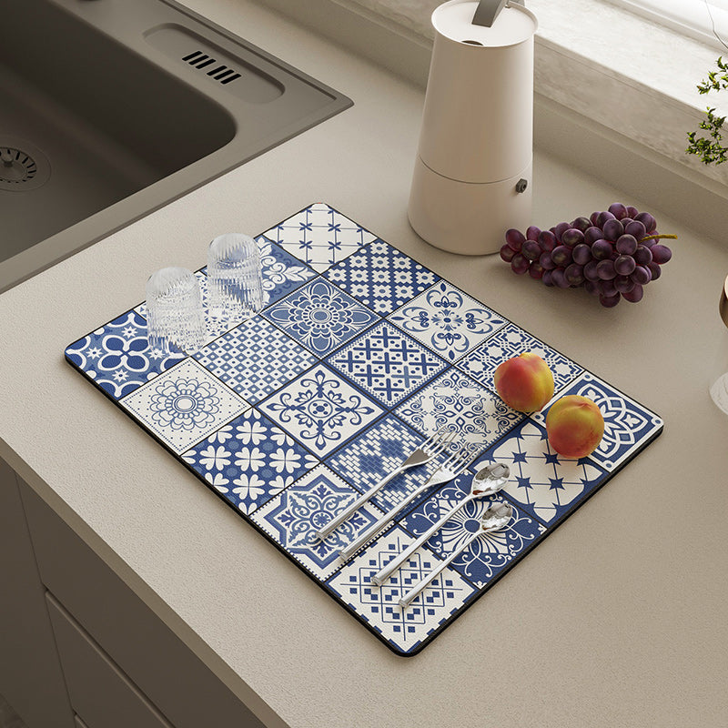 Super Grote Retro Sneldrogende Waterafvoermat voor Keuken Bar Aanrechtbladen