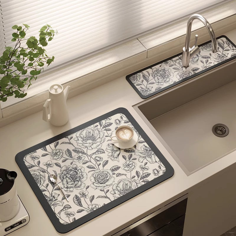 Veelzijdige Antislip Afvoer Mat voor Keuken, Badkamer en Aanrechten, Droogt Snel