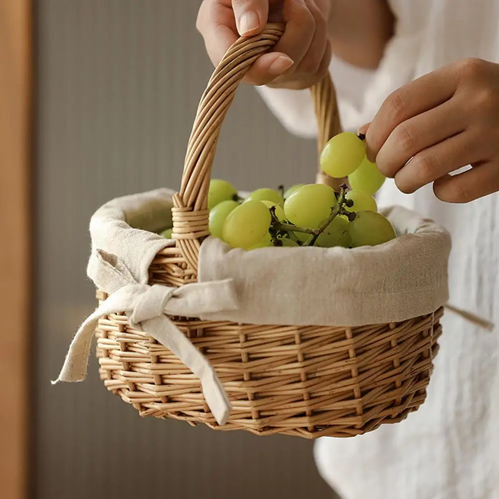 Elmwood Vintage Wicker Basket