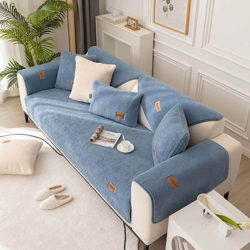 Waterdichte Dikke Fuzzy Neppels Sherpa Fleece Antislip Bankhoes Bescherming